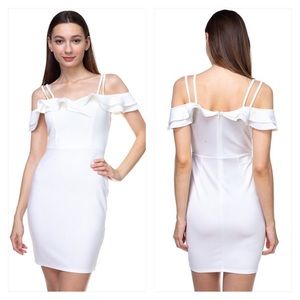 White Off the Shoulder Body Control Mini Dress NWT